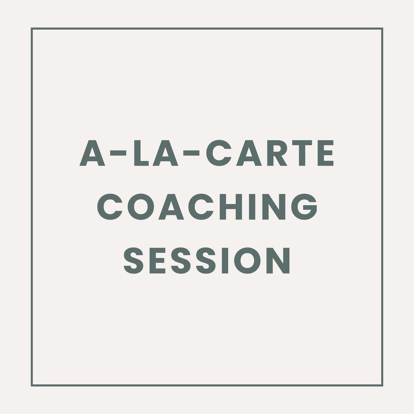 A-La-Carte Coaching Session